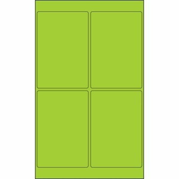 Bsc Preferred 4 x 6'' Fluorescent Green Rectangle Laser Labels, 400PK S-6229R